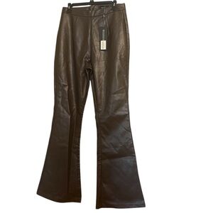 NWT White Fox Boutique Show It Off Faux Leather Wide Leg Pant